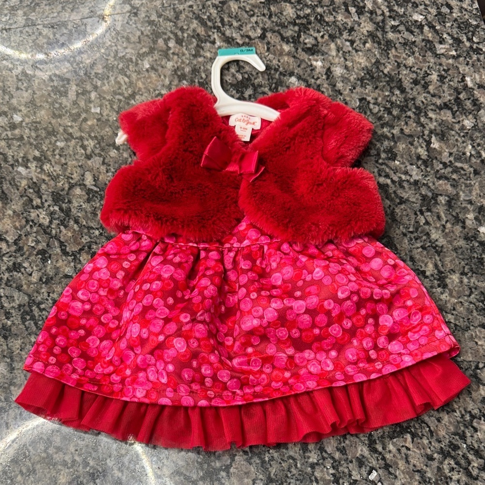 Cat & Jack Vibrant Red infant bubble dress with NWT 0-3 months
